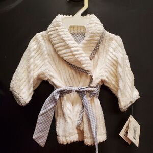 VTG Lee Middleton Original Dolls, Inc. Doll Robe White with Blue Gingham Trim